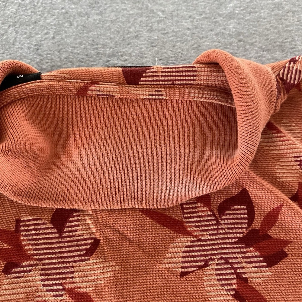 Ocean Pacific Menswear Polo Shirt Medium Orange Hawaiian Red Floral Travel - Picture 12 of 14